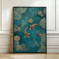 Vintage Koi Fish Canvas Print — Japandi Aesthetic Wall Art