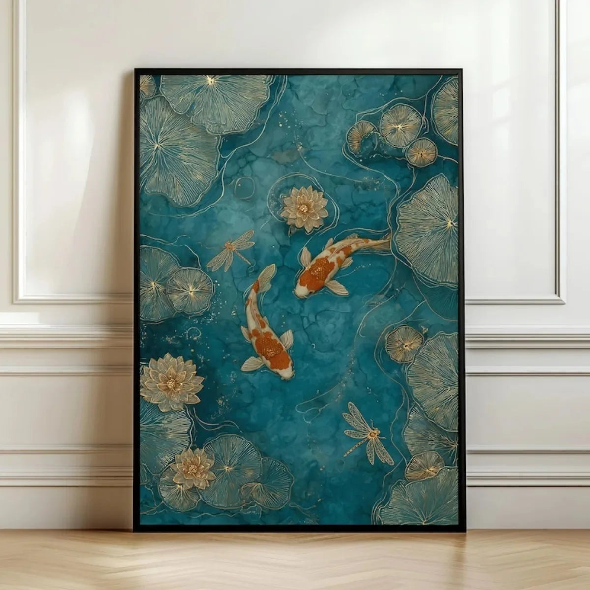 Japanese Koi Fish Canvas Prints Poster Japandi Vintage Fish Aesthetic Art Prints Bedroom Kitchen Home Decor Art Poster Gifts