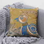 Lucky Cat & Mount Fuji Cushion Cover — Japanese Art Pillow