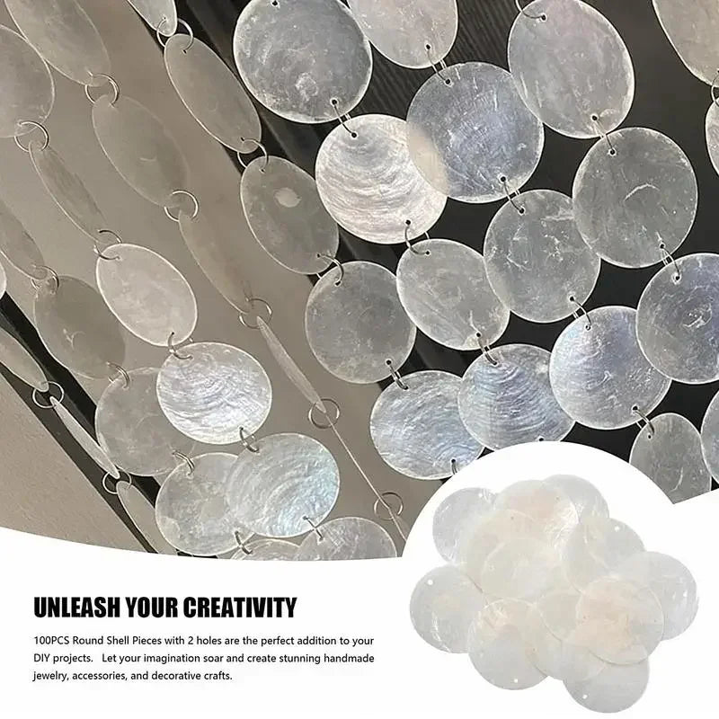 Natural White Capiz Shells round with Holes Top Quality for Wind Chimes Jewelry Making And Home Decor