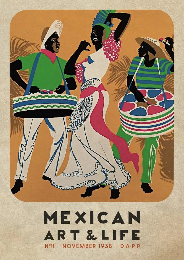 Mexican Art & Life Vintage Poster — 1938 Magazine Cover Canvas Print