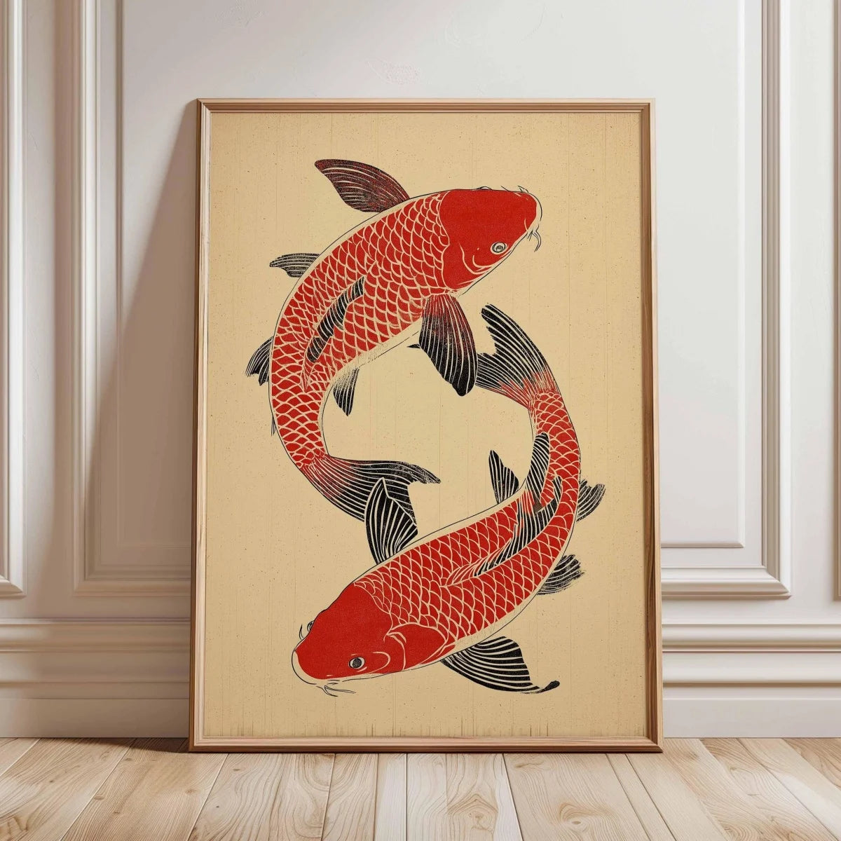 Japanese Koi Fish Canvas Prints Poster Japandi Vintage Fish Aesthetic Art Prints Bedroom Kitchen Home Decor Art Poster Gifts