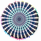 Moroccan Mandala Floor Cushion Cover — Round Bohemian Tatami Seat Cover