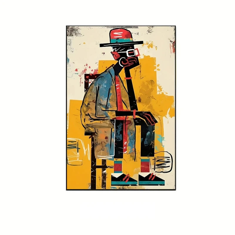 Abstract African Tribal Figure — Modern Expressionist Wall Art