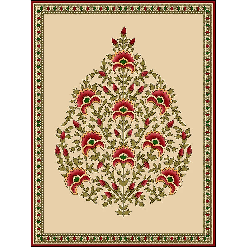 Mughal-Style Floral Botanical Wall Art Print — Indian Home Décor