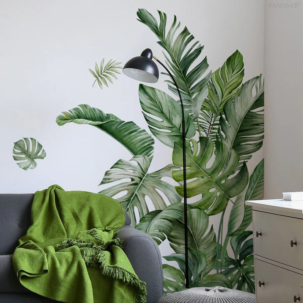 Tropical Leaves Wall Decal — Peel & Stick Vinyl Stickers