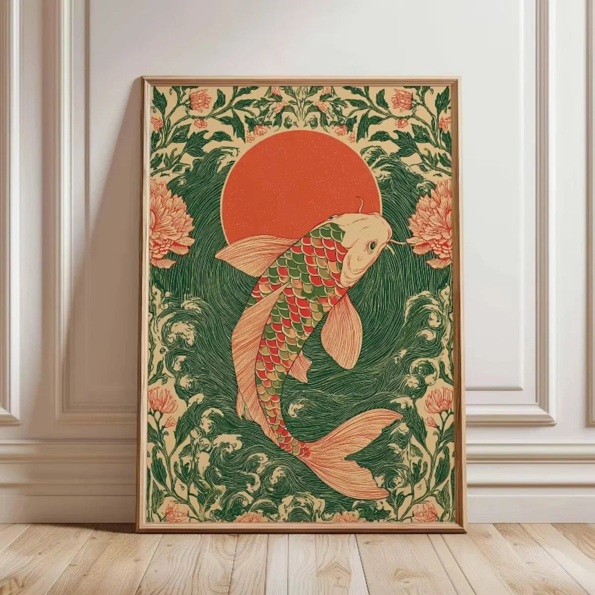 Japanese Koi Fish Canvas Prints Poster Japandi Vintage Fish Aesthetic Art Prints Bedroom Kitchen Home Decor Art Poster Gifts