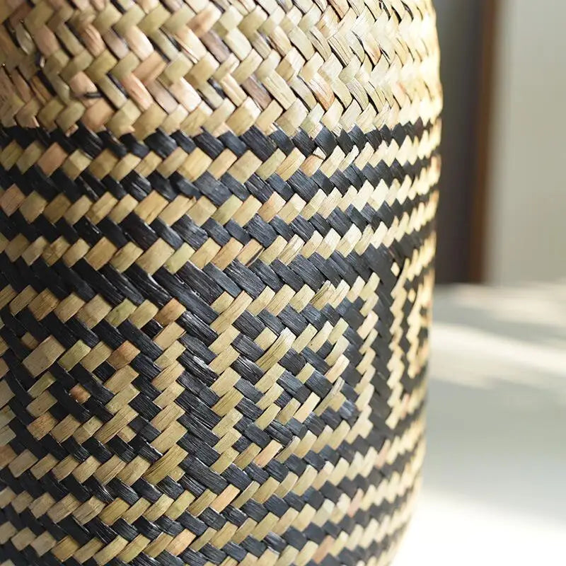 Hand-Woven Buri Storage Basket | Filipino-Inspired Plant Fiber Vase