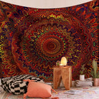 Wall Hanging Indian Mandala Tapestry Psychedelic Bohemian Home Decoration Aesthetic Living Room Background Cloth Beach Yoga Mat