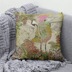 Lucky Cat & Mount Fuji Cushion Cover — Japanese Art Pillow