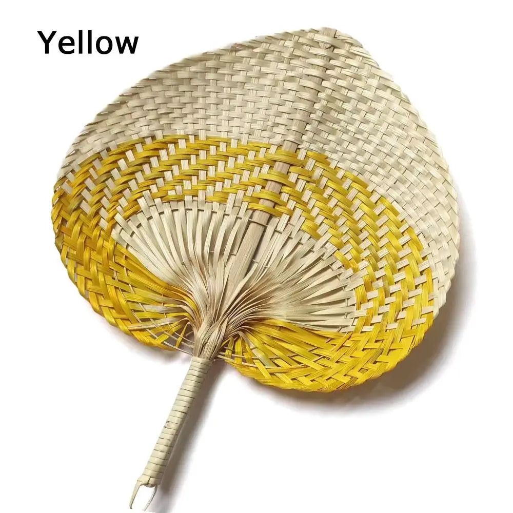 Handwoven Bamboo Peach Fan — Filipino Artisan Cooling Fan