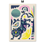 Abstract Wildlife Canvas Print — Geometric Animal Wall Art