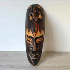 Hand-Carved African Stone Mask — Wooden Wall Hanging