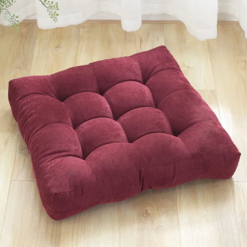 Square Floor Meditation Pillow — Tufted Yoga & Seating Cushion