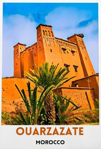 Travel Moroccan Art Casablanca Marrakesh Fes Building Art Poster Canvas Painting Wall Prints Picture for Room Home Decor