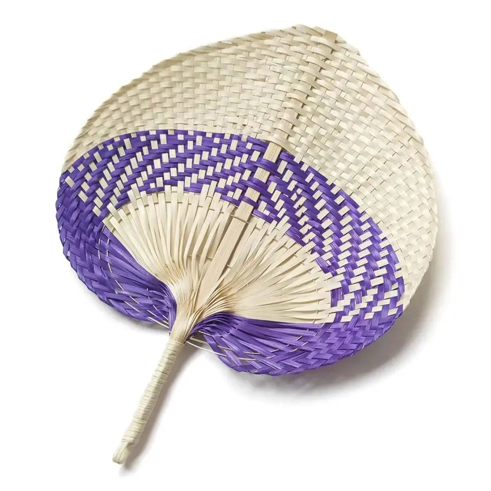 Handwoven Bamboo Peach Fan — Filipino Artisan Cooling Fan