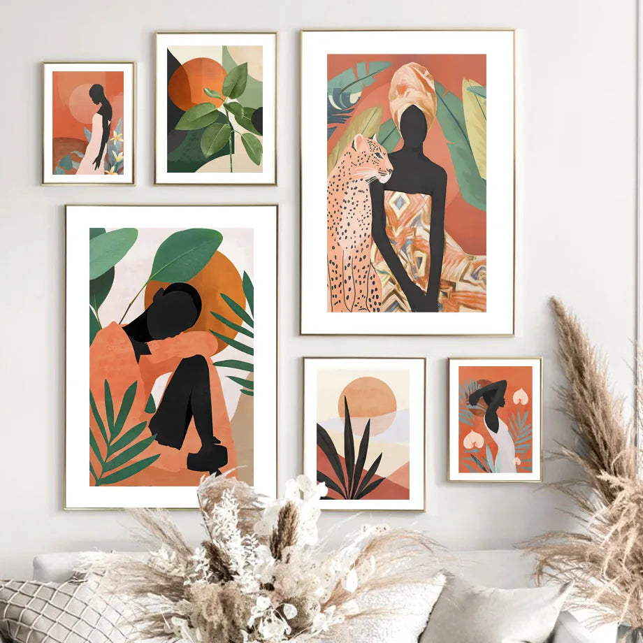 African Woman in Bloom — Canvas Wall Art Print
