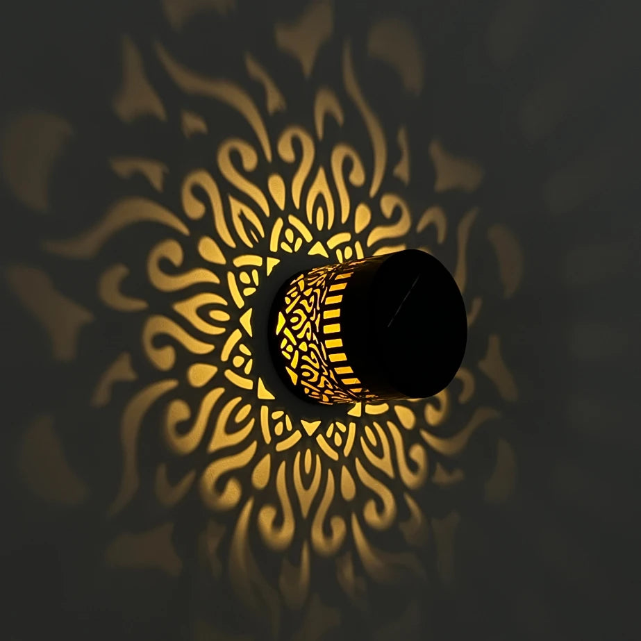 Solar Datura Lantern Wall Light — Outdoor Garden & Patio Lamp
