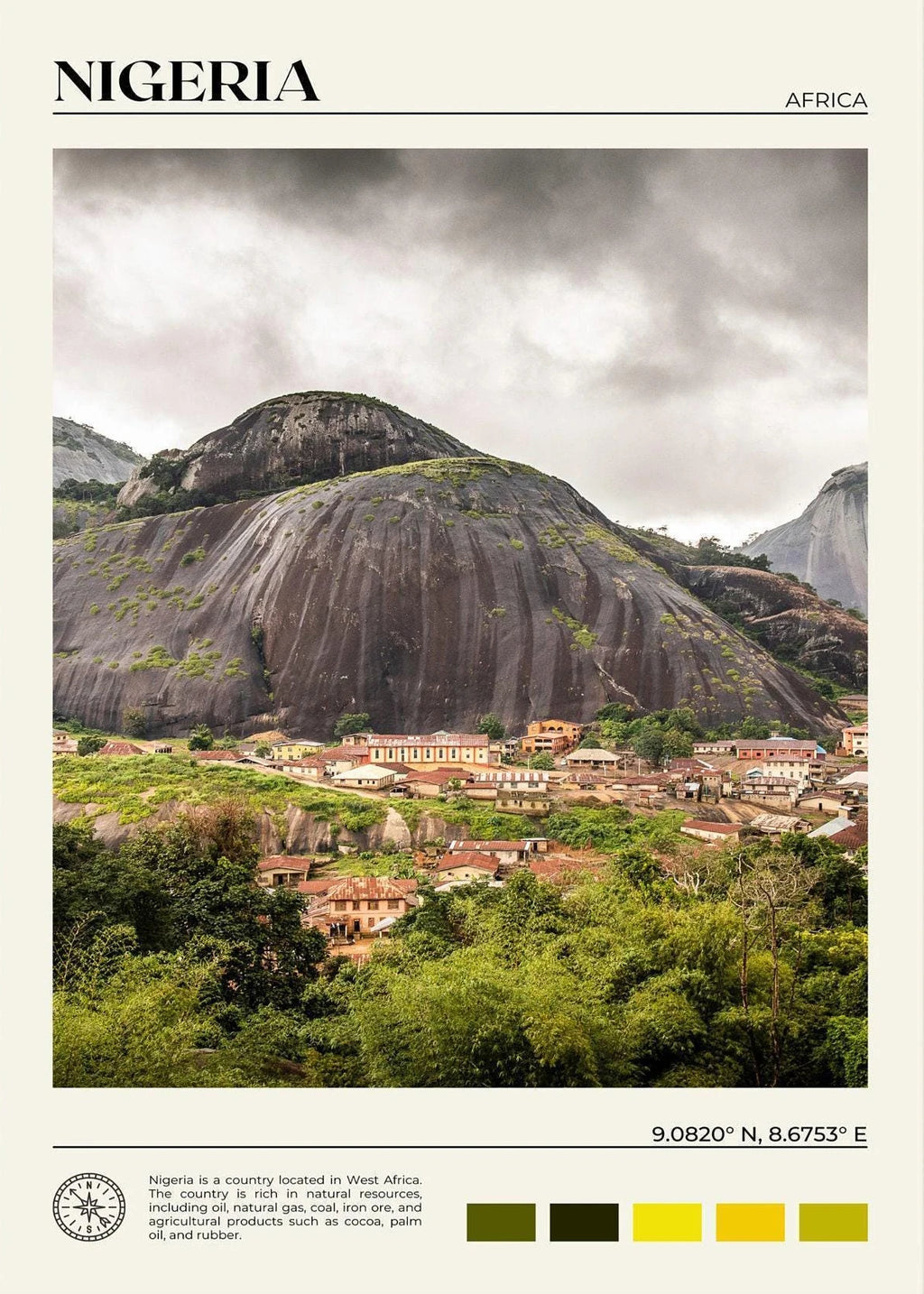African Travel Wall Art — Minimalist Destination Canvas Print, 24 Designs