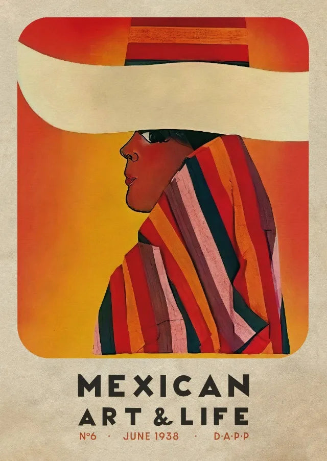 Mexican Art & Life Vintage Poster — 1938 Magazine Cover Canvas Print