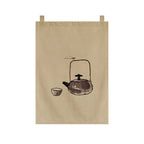Japanese Tea Room Noren Curtain — Koi Fish & Kanji Calligraphy Panel Set