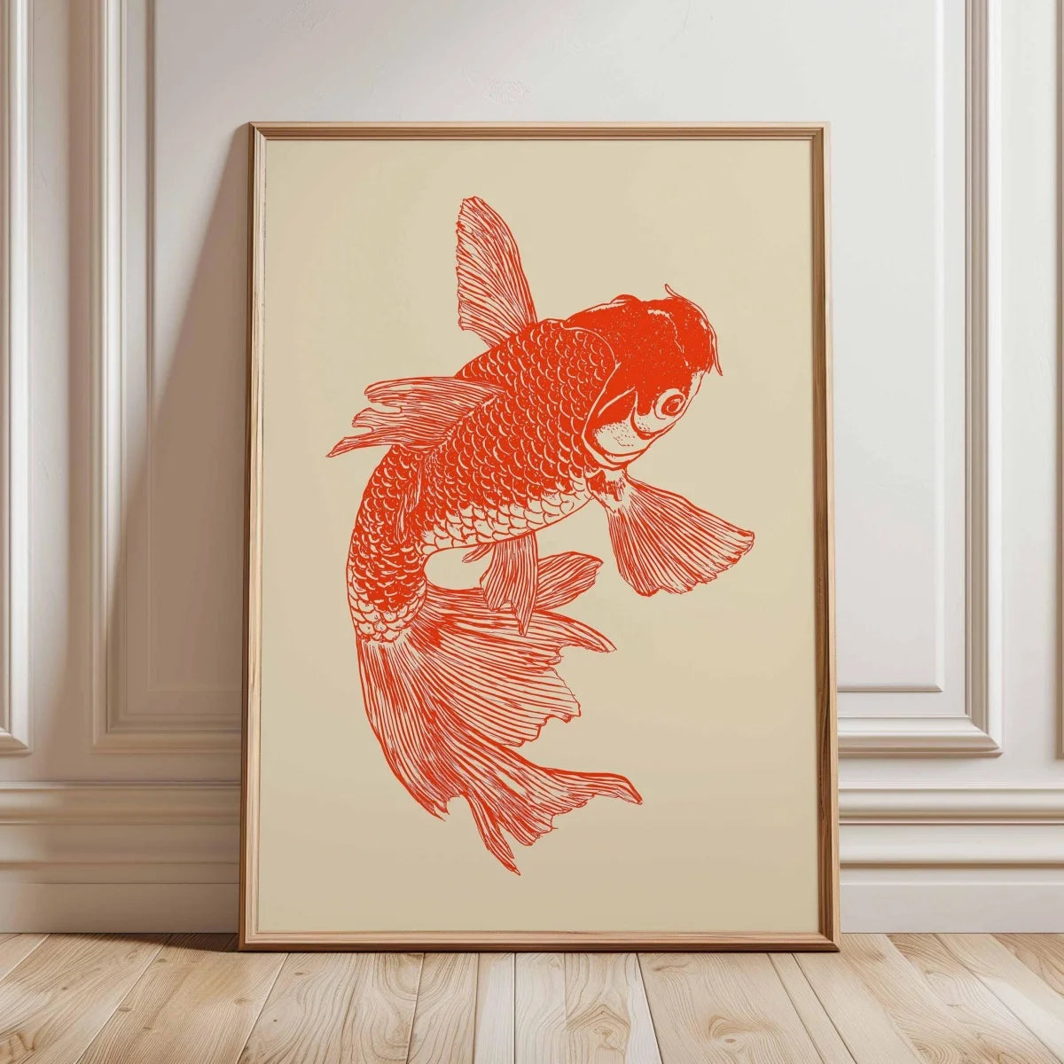 Japanese Koi Fish Canvas Prints Poster Japandi Vintage Fish Aesthetic Art Prints Bedroom Kitchen Home Decor Art Poster Gifts