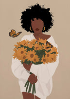 Flower Crown — African Woman Canvas Print