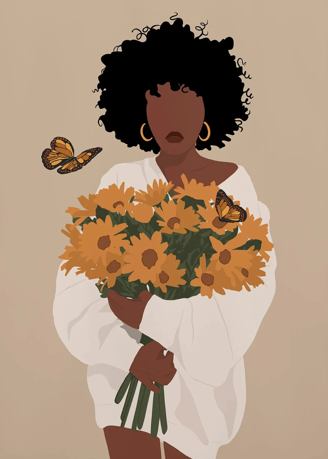 Flower Crown — African Woman Canvas Print