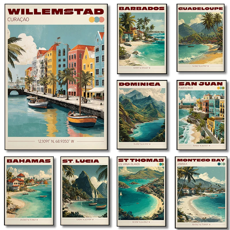 Vintage Havana, Cuba Travel Poster Canvas Print — Latin Heritage Wall Art