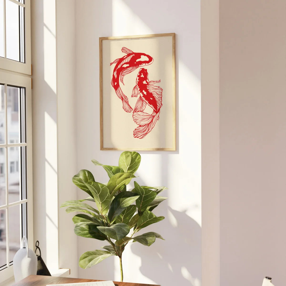 Japanese Koi Fish Canvas Prints Poster Japandi Vintage Fish Aesthetic Art Prints Bedroom Kitchen Home Decor Art Poster Gifts