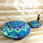 Indian Mandala Round Floor Cushion Cover — Boho Pom-Pom Pouf Cover