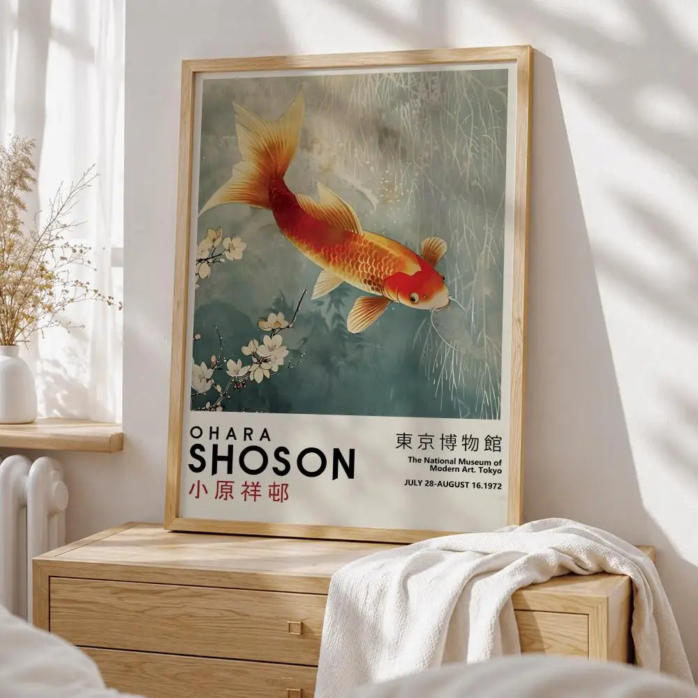 Ohara Koson Crane Print — Vintage Japanese Kachō-e Wall Art