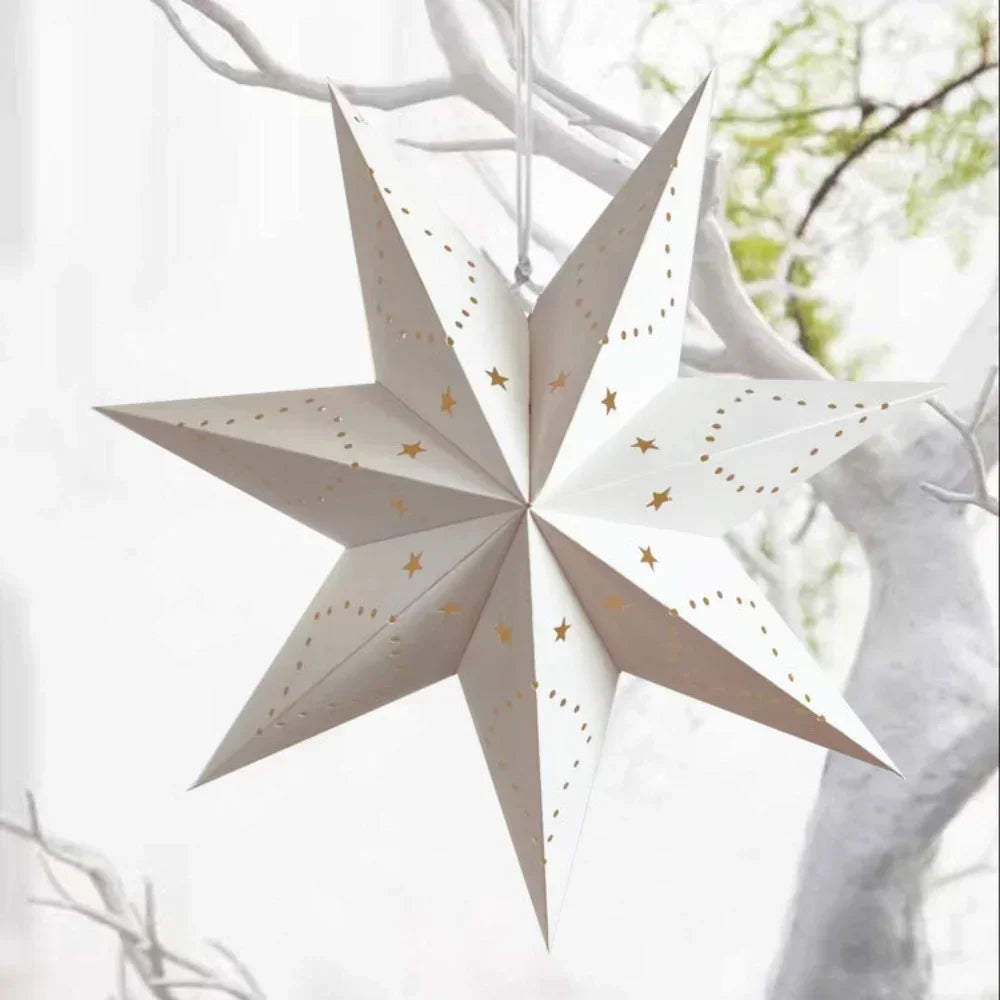 Hollow Star Paper Lantern — Hanging Star Pendant for Christmas & Eid