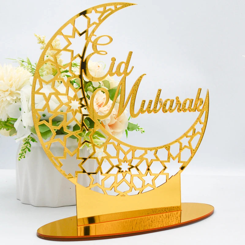 Ramadan & Eid Acrylic Tabletop Ornament – Islamic Home Décor Stand