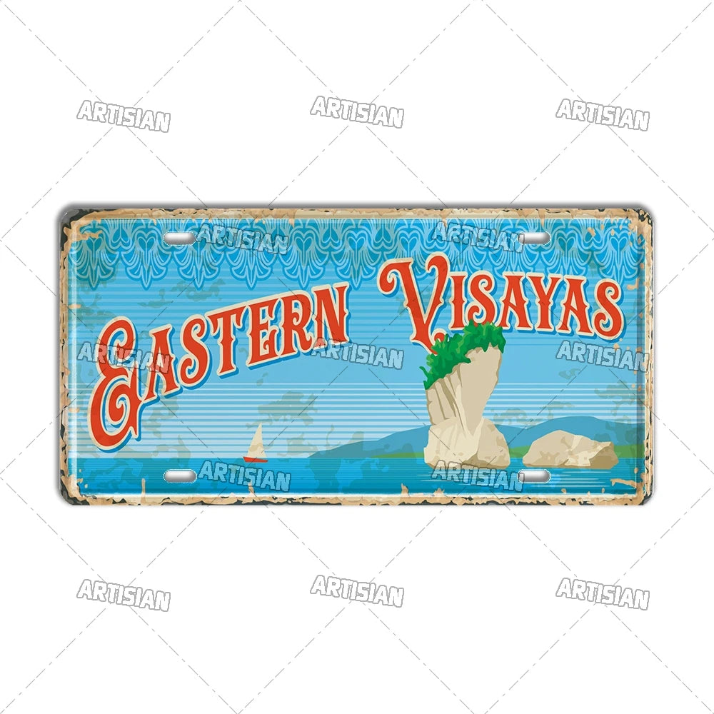 Philippines City Landmark Metal Sign — Decorative Wall Plate