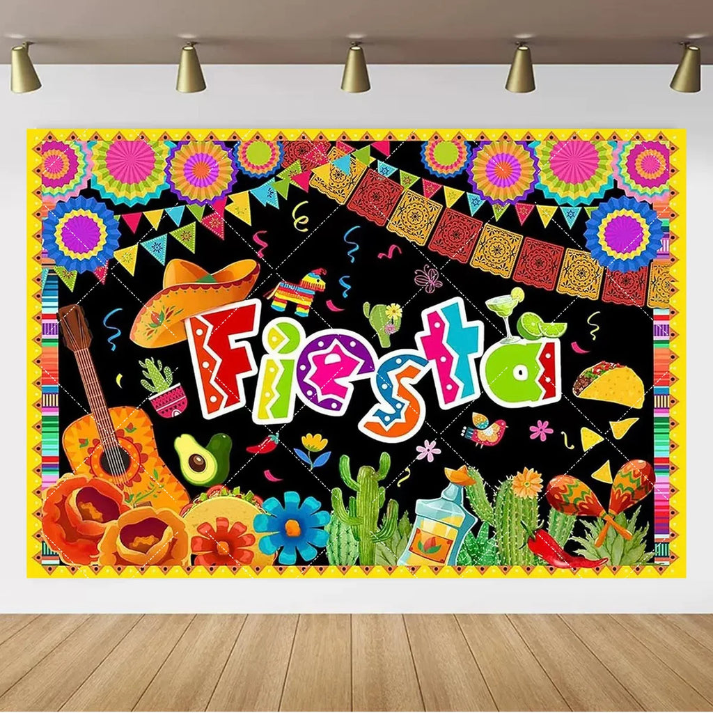 Mexican Carnival Party Banner — Fiesta Photo Backdrop