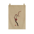 Japanese Tea Room Noren Curtain — Koi Fish & Kanji Calligraphy Panel Set