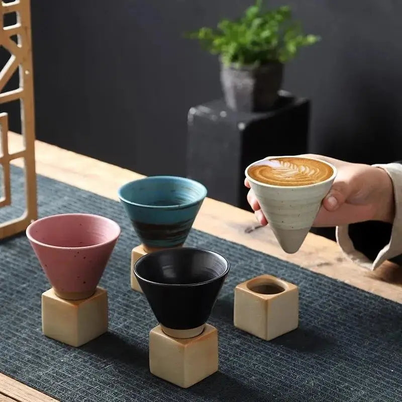 Wabi-Sabi Ceramic Pour-Over Coffee Cone — Handcrafted Rustic Pottery