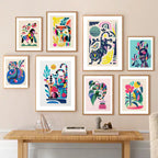 Abstract Wildlife Canvas Print — Geometric Animal Wall Art