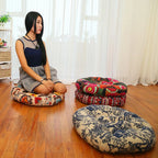 Round Floor Meditation Cushion — Thick Washable Tatami Seat Pad