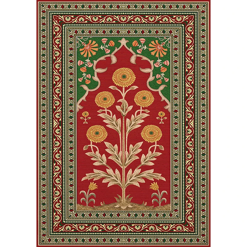 Mughal-Style Floral Botanical Wall Art Print — Indian Home Décor