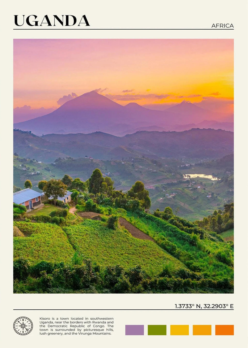 African Travel Wall Art — Minimalist Destination Canvas Print, 24 Designs