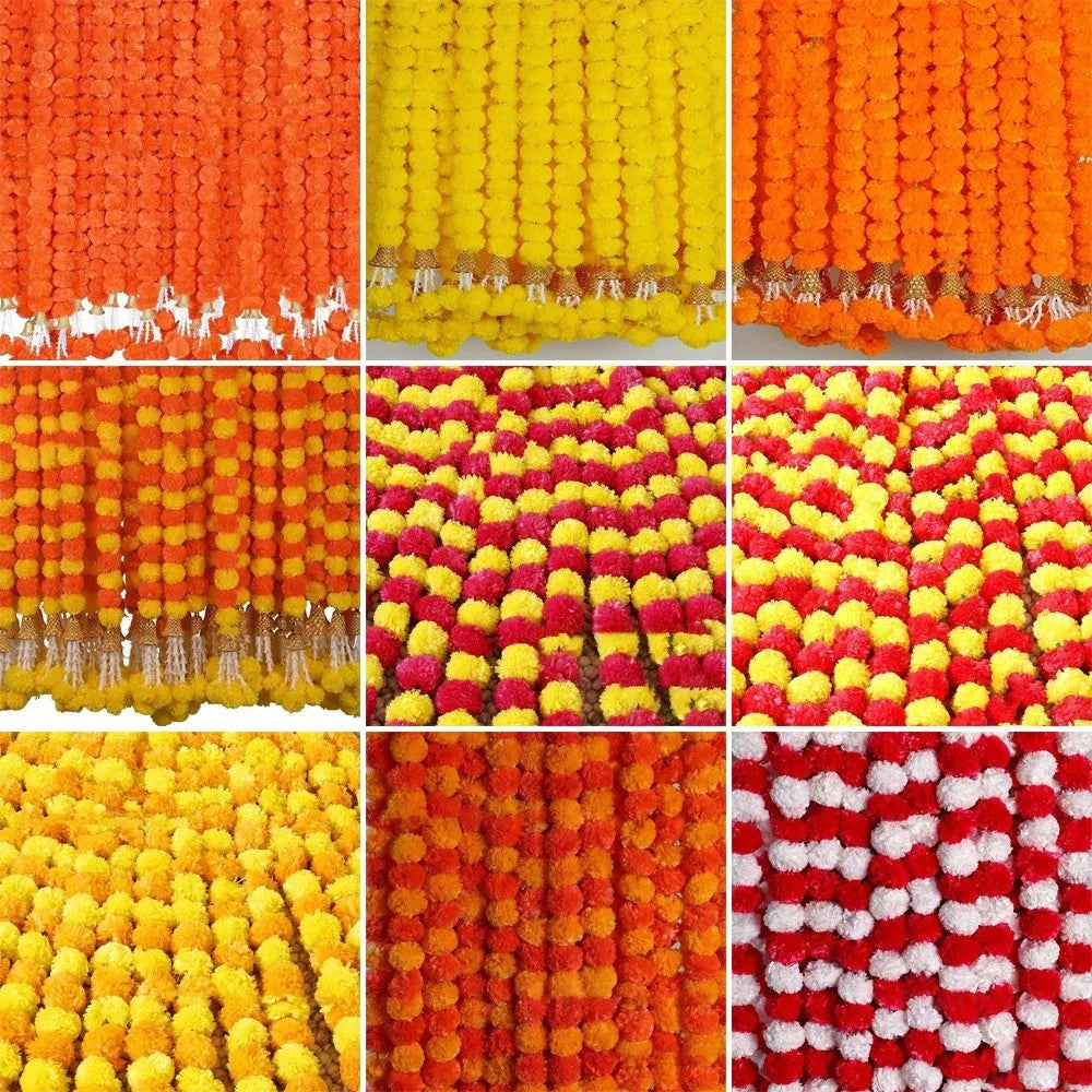 Artificial Marigold Garland — Indian Pooja & Wedding Décor