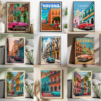 Havana Cuba Travel Poster Canvas Print — Latin Heritage Wall Art