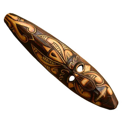 Hand-Carved African Stone Mask — Wooden Wall Hanging