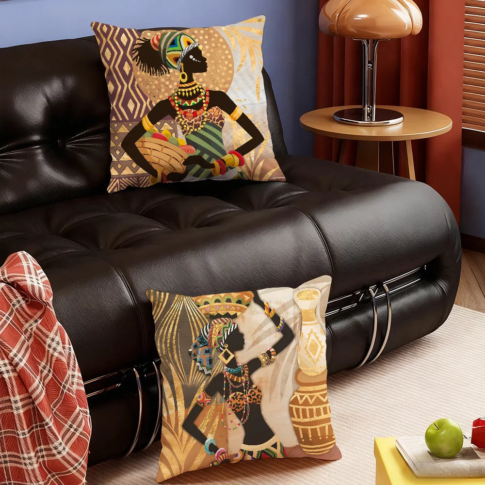 African Tribal Elephant Cushion Cover