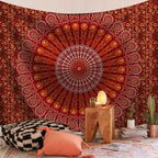 Wall Hanging Indian Mandala Tapestry Psychedelic Bohemian Home Decoration Aesthetic Living Room Background Cloth Beach Yoga Mat