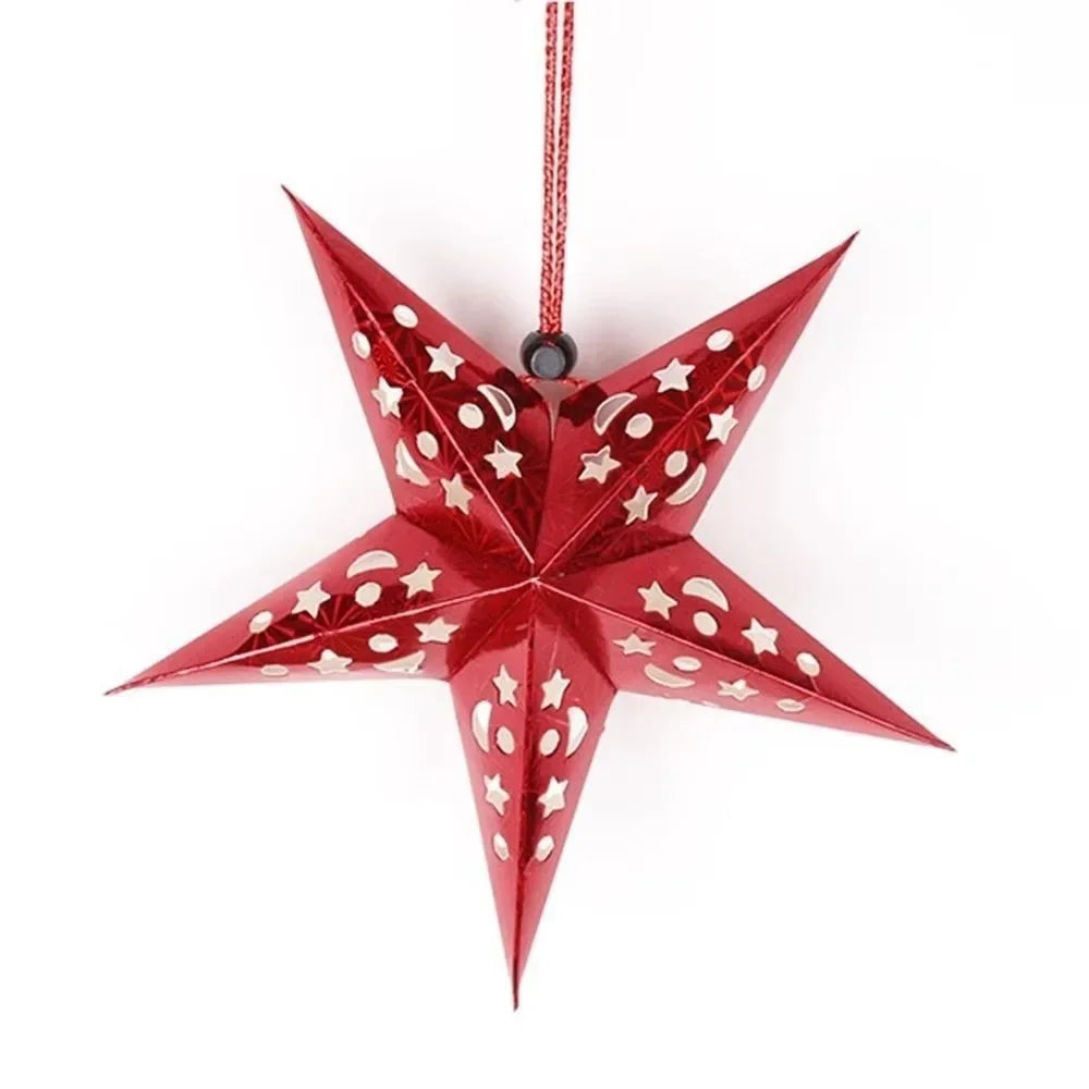 Hollow Star Paper Lantern — Hanging Star Pendant for Christmas & Eid
