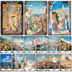 Maghreb Cityscape Metal Sign — North African Travel Wall Décor