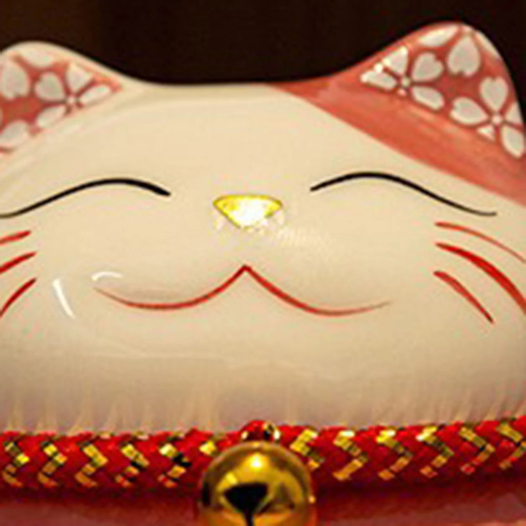 Maneki-Neko Wealth Cat Ornament — Painted Ceramic Lucky Cat